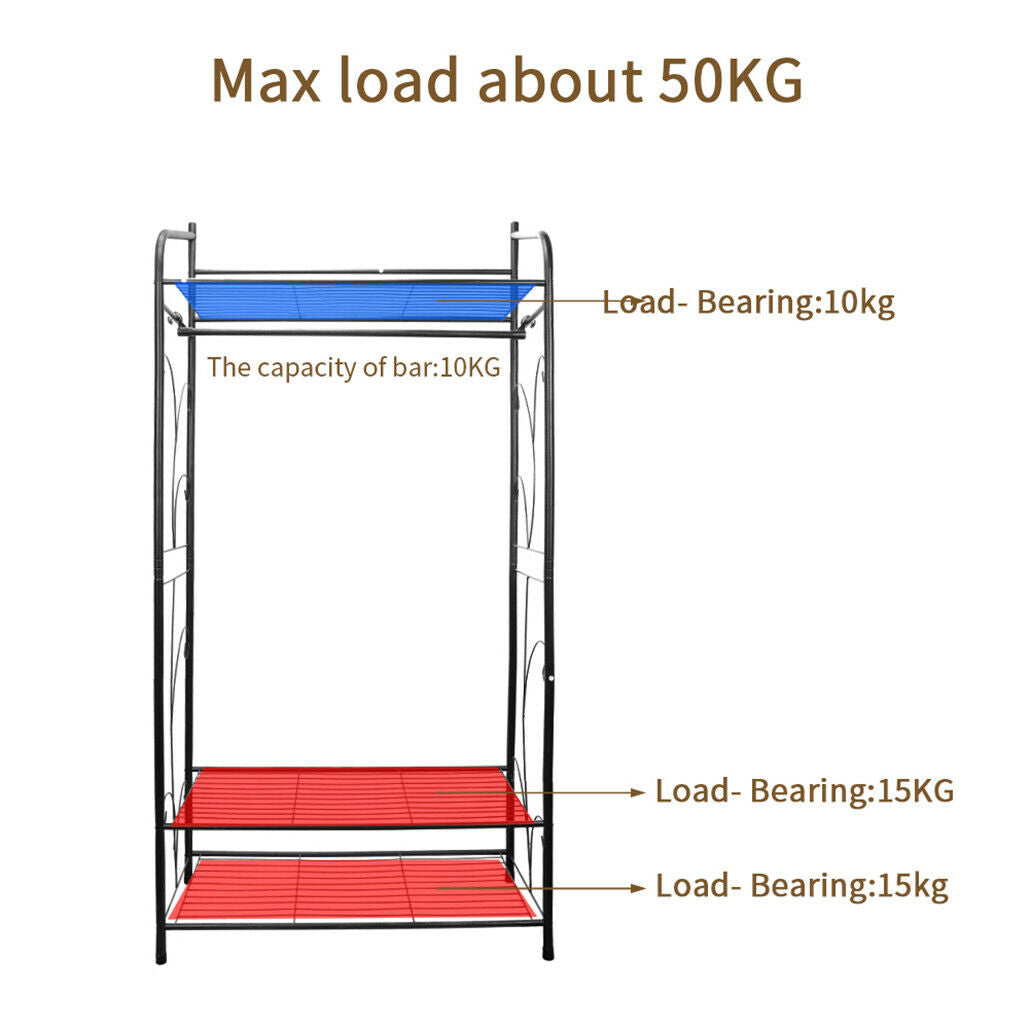 Extra Large Iron Clothes Rack Garment Hanging Stand