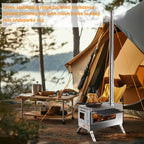 Stainless Steel Wood Burner Stove for Camping with Chimney & Carry Bag