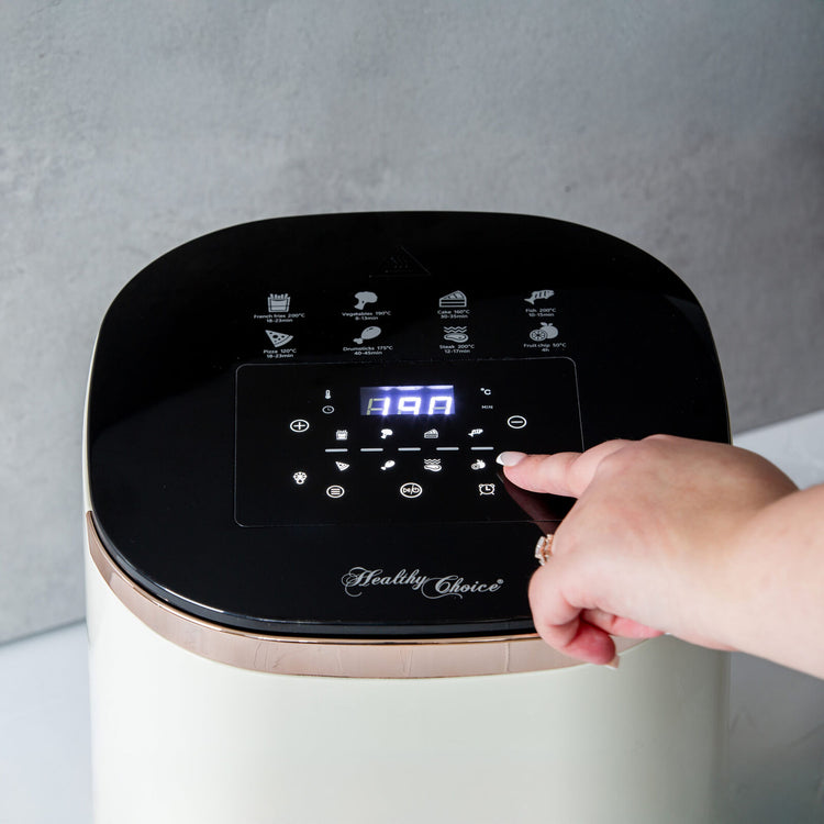 7L Digital Air Fryer with 8 pre-set Touch-control Cooking Programs - Cream - Flavour Fushion Cooking Shop