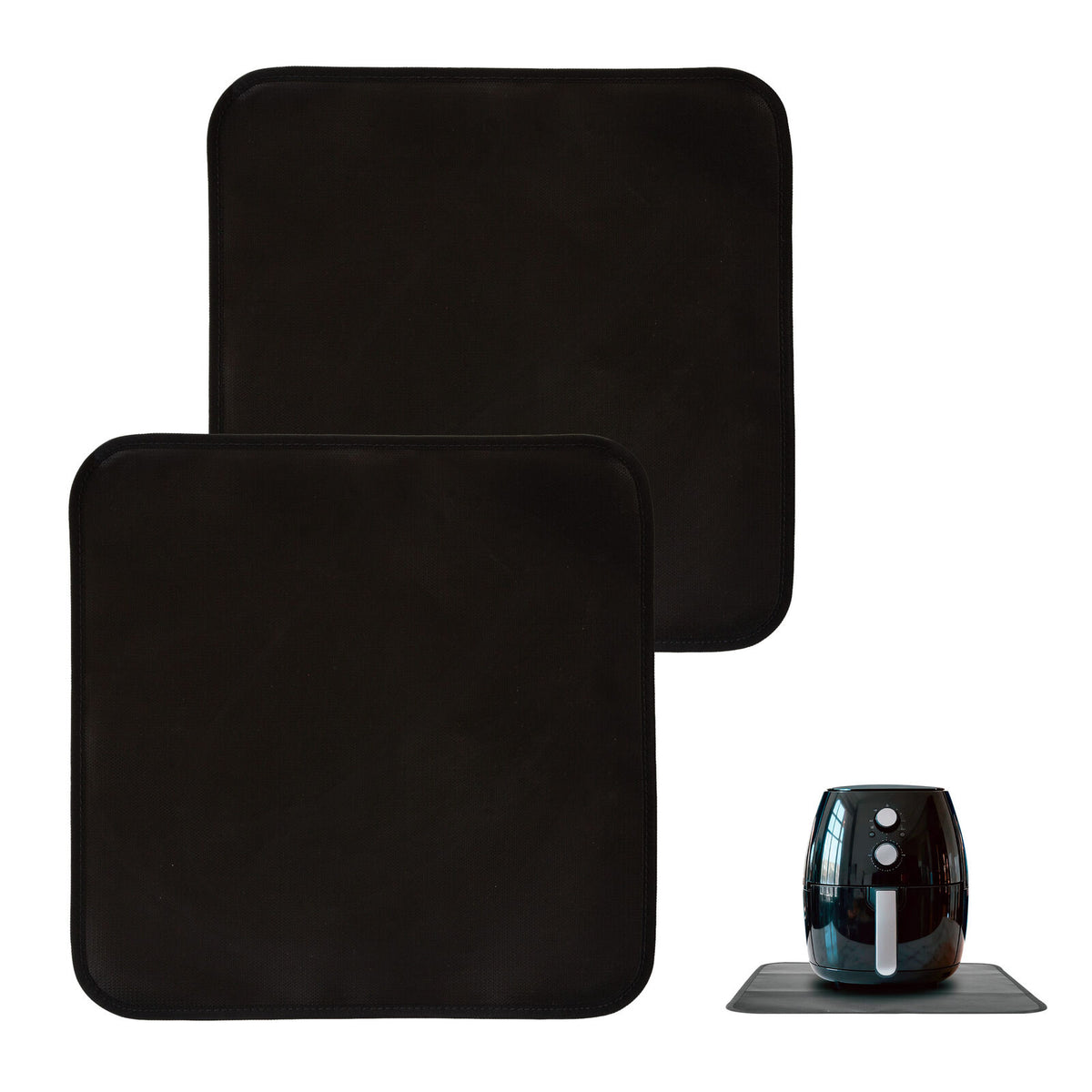Non Slip Heat Resistant Air Fryer Benchtop Protector Mats, 2 Pack, 40cm x 40cm - Flavour Fushion Cooking Shop