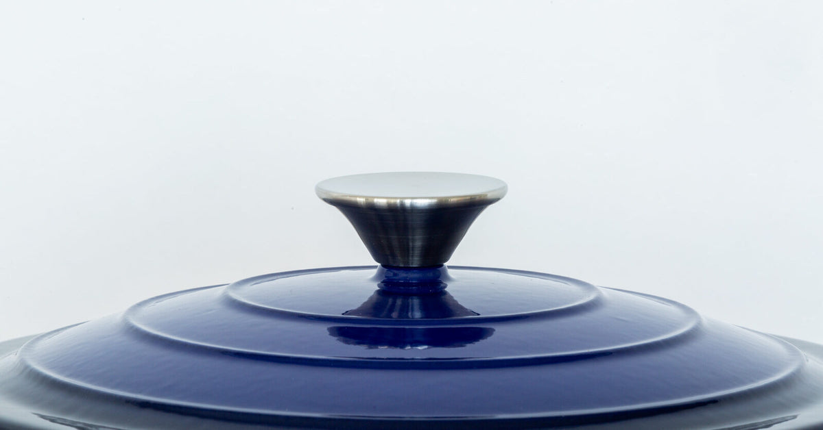 26cm Enamelled Cast Iron French Oven Casserole (4.7L) - Blue - Flavour Fushion Cooking Shop
