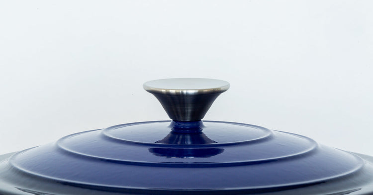 26cm Enamelled Cast Iron French Oven Casserole (4.7L) - Blue - Flavour Fushion Cooking Shop