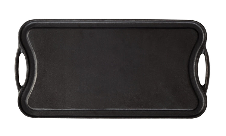 Oil-seasoned Ready to use 50.7x25.8cm Reversible Cast Iron Grill - Black - Flavour Fushion Cooking Shop