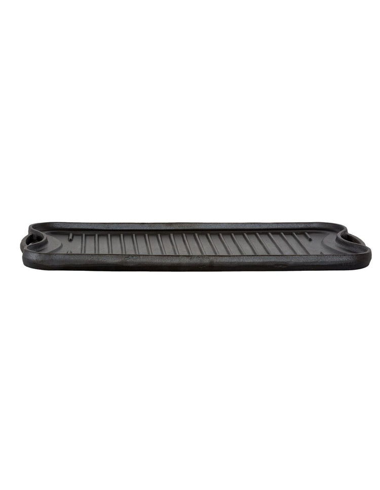 Oil-seasoned Ready to use 50.7x25.8cm Reversible Cast Iron Grill - Black - Flavour Fushion Cooking Shop
