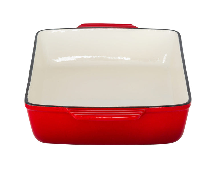 Enamelled Cast Iron 38.5x23cm Rectangular Roaster (3.4L) - Red - Flavour Fushion Cooking Shop
