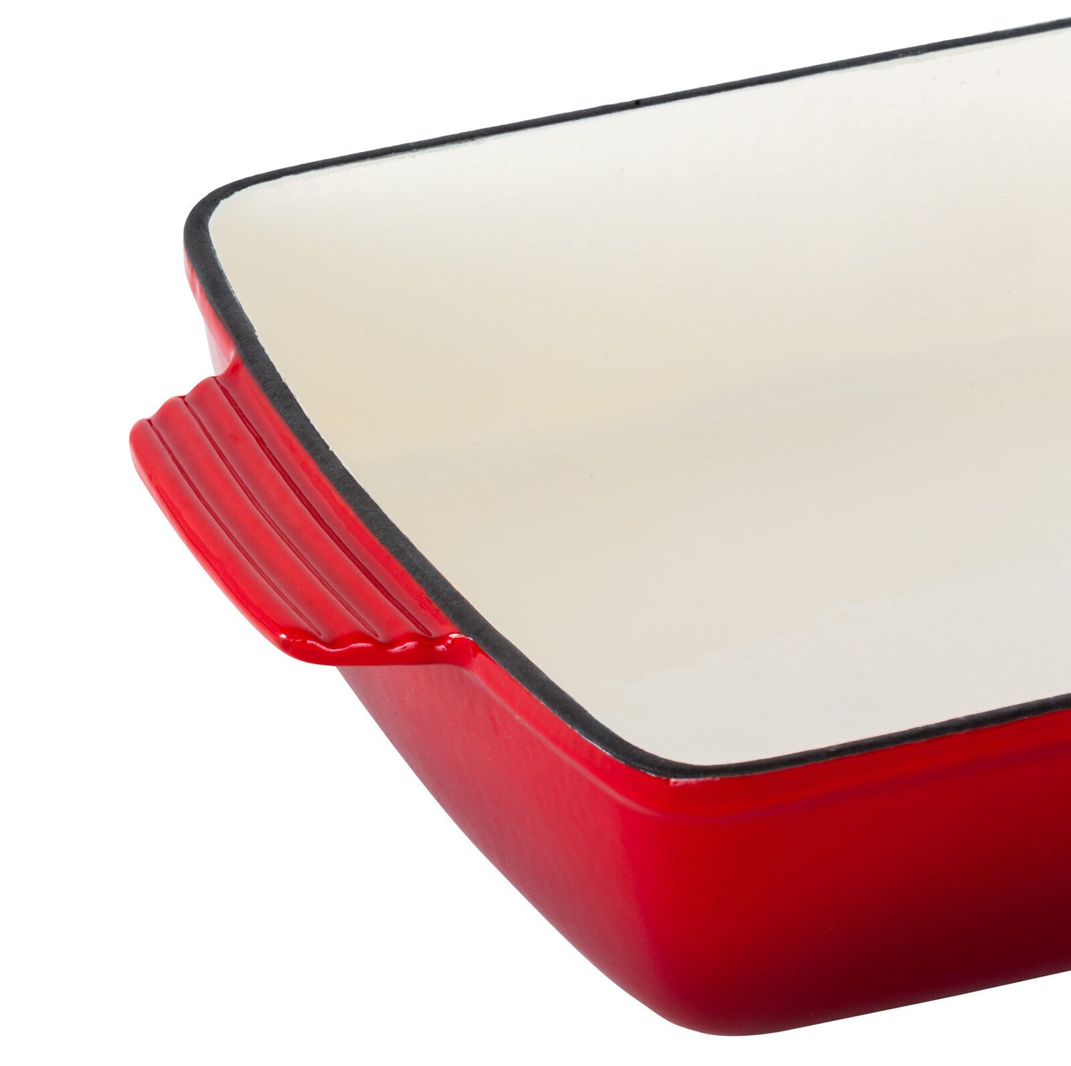 Enamelled Cast Iron 38.5x23cm Rectangular Roaster (3.4L) - Red - Flavour Fushion Cooking Shop