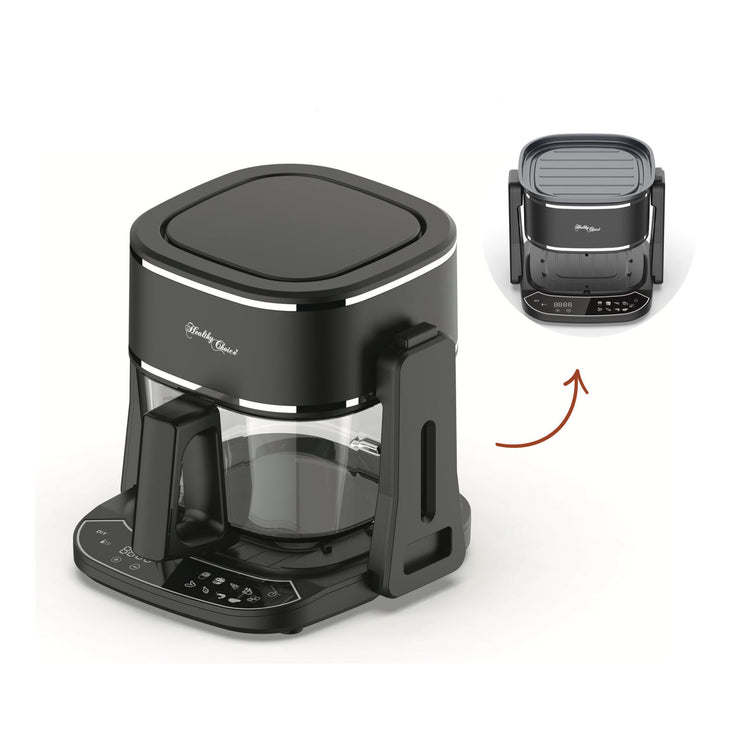 5L 2in1 Air Fryer and Grill, 1400W, Digital Touch Control, Clear Glass Cooking Basket - Flavour Fushion Cooking Shop