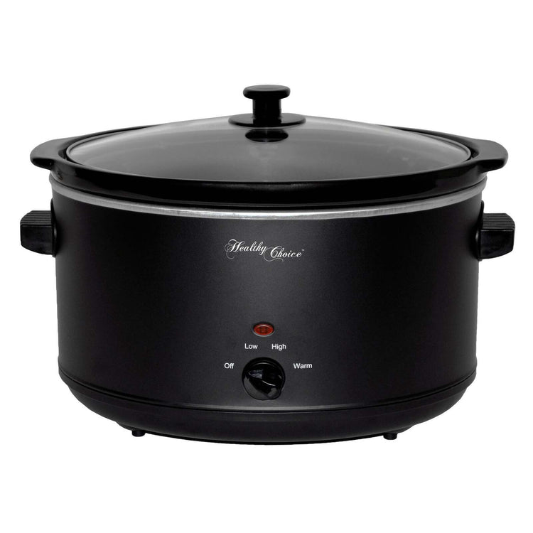 8L Slow Cooker (Black) Large Capacity Ceramic Pot, 300W - Flavour Fushion Cooking Shop