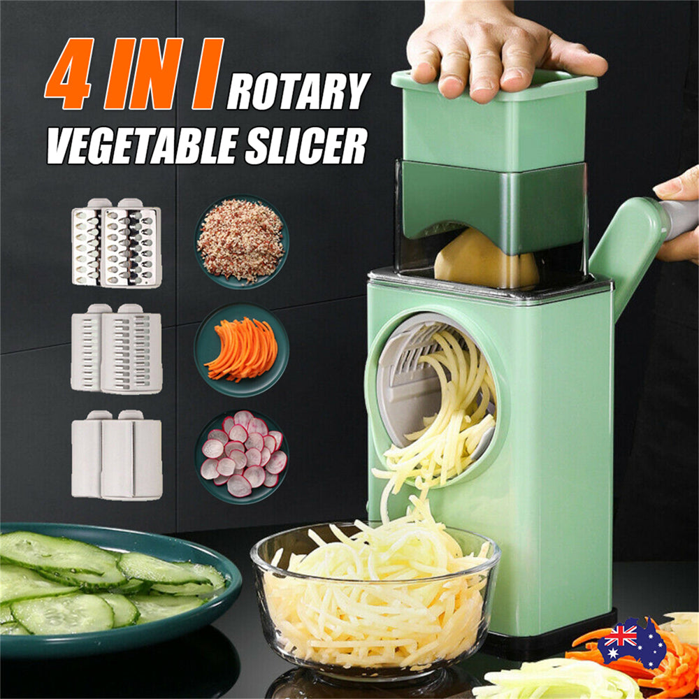 Kitchen Vegetable Food Manual Rotary Drum Grater Chopper Slicer Fruit Cutter - Flavour Fushion Cooking Shop