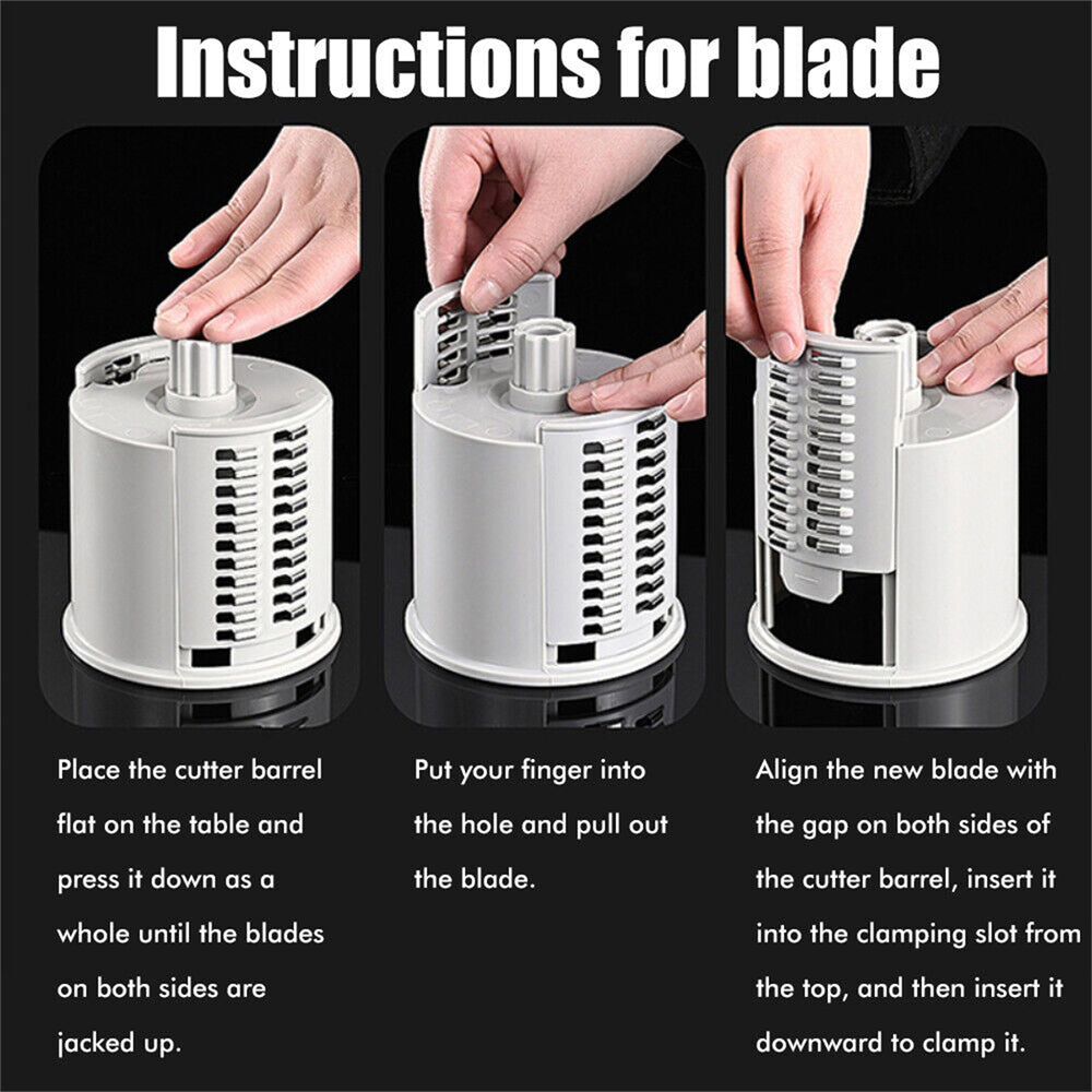 Kitchen Vegetable Food Manual Rotary Drum Grater Chopper Slicer Fruit Cutter - Flavour Fushion Cooking Shop
