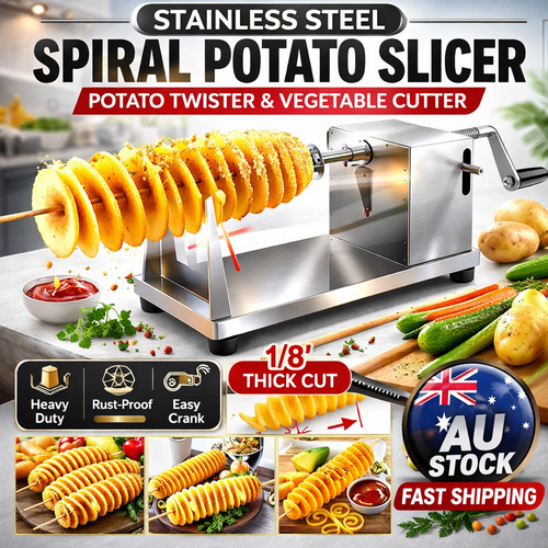 Vegetable Spiral Cutter Potato Twister Tornado Slicer Machine Stainless Steel - Flavour Fushion Cooking Shop