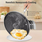 28cm Stainless Steel Crepe Pan Non-Stick Pan Honeycomb Coating Frying Pan Pizza6299