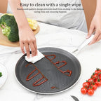 28cm Stainless Steel Crepe Pan Non-Stick Pan Honeycomb Coating Frying Pan Pizza6299