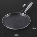 30cm Stainless Steel Crepe Pan Non-Stick Pan Honeycomb Coating Frying Pan Pizza6299