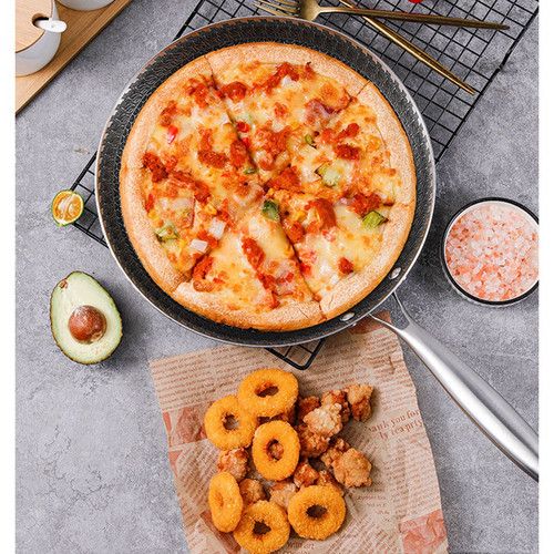 30cm Stainless Steel Crepe Pan Non-Stick Pan Honeycomb Coating Frying Pan Pizza6299 - Flavour Fushion Cooking Shop