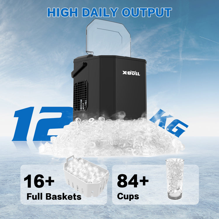 X-BULL Ice Maker Machine Commercial Portable  Ice Cube 2.2L Home Bar Benchtop Black - Flavour Fushion Cooking Shop