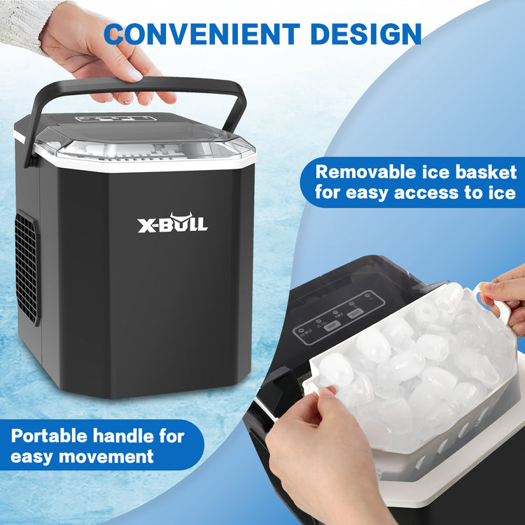 X-BULL Ice Maker Machine Commercial Portable  Ice Cube 2.2L Home Bar Benchtop Black - Flavour Fushion Cooking Shop