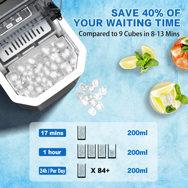 X-BULL Ice Maker Machine Commercial Portable  Ice Cube 2.2L Home Bar Benchtop Black - Flavour Fushion Cooking Shop