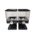 2 x 3.7L Double Cereal Dispenser Black - Square Rice Beans Countertop Storage - Flavour Fushion Cooking Shop