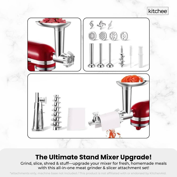Kitchee Meat Food Grinder Sausage Attachment - Compatible with KitchenAid Mixers - Flavour Fushion Cooking Shop