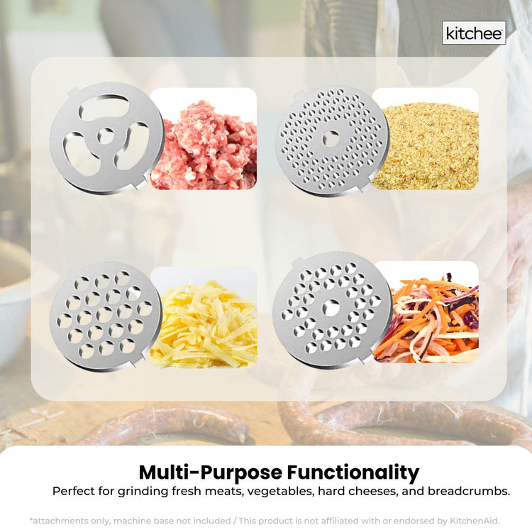 Kitchee Meat Food Grinder Sausage Attachment - Compatible with KitchenAid Mixers - Flavour Fushion Cooking Shop