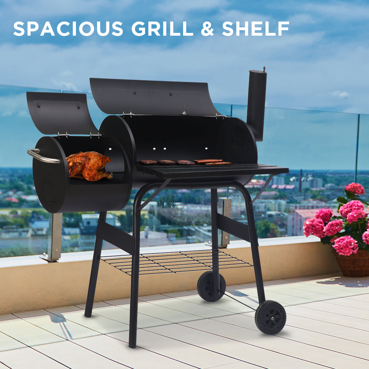 Wallaroo 2-in-1 Outdoor Barbecue Grill & Offset Smoker - Flavour Fushion Cooking Shop