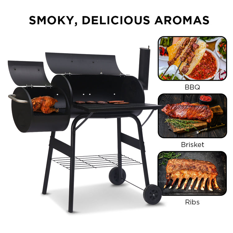 Wallaroo 2-in-1 Outdoor Barbecue Grill & Offset Smoker - Flavour Fushion Cooking Shop