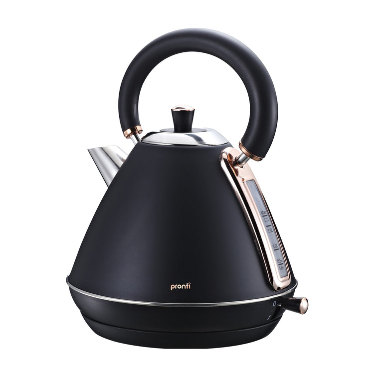 Pronti 1.7L Rose Trim Collection Kettle - Black - Flavour Fushion Cooking Shop