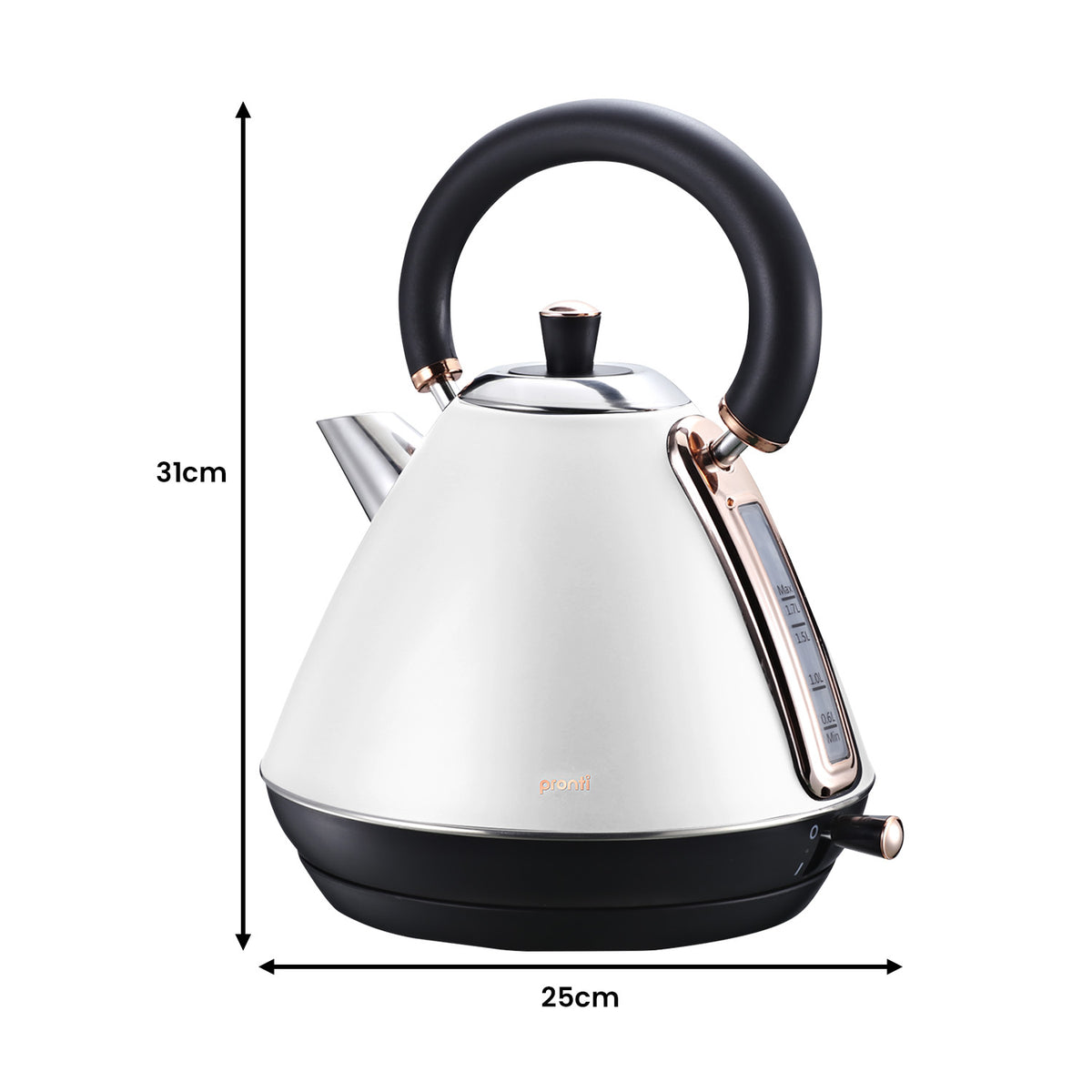 Pronti Rose Trim Collection Toaster & Kettle Bundle - White - Flavour Fushion Cooking Shop