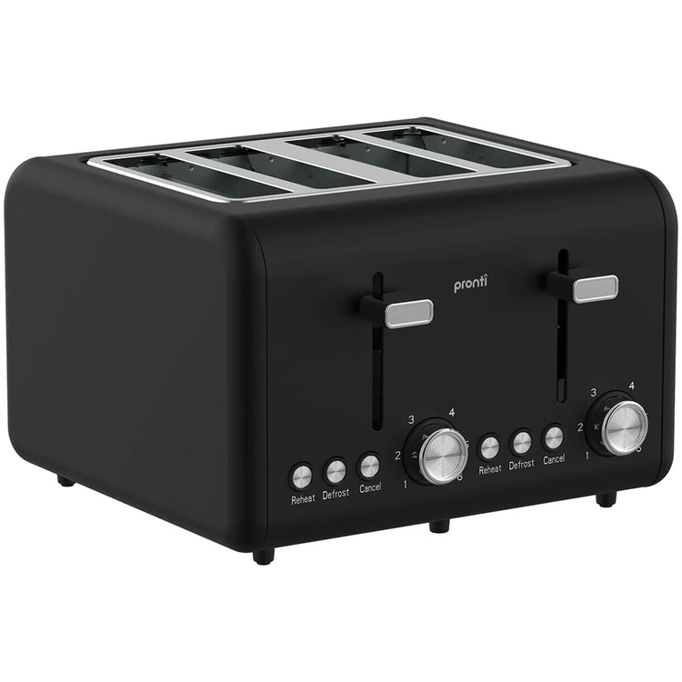 Pronti Silver Noir Collection 4 Slice Toaster and Kettle Bundle - Flavour Fushion Cooking Shop