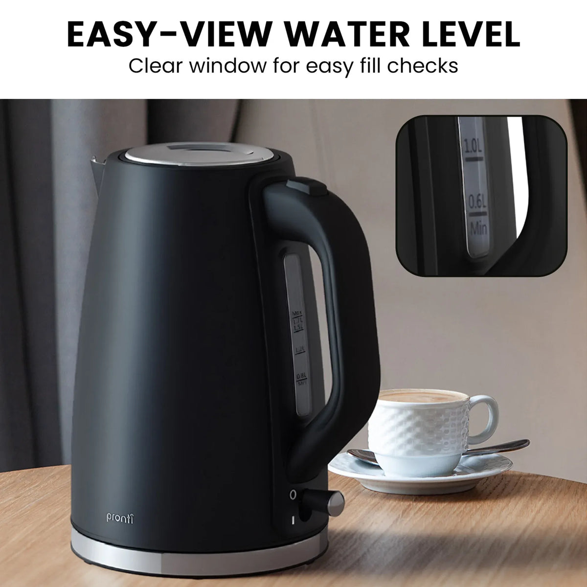 Pronti Silver Noir Collection 4 Slice Toaster and Kettle Bundle - Flavour Fushion Cooking Shop