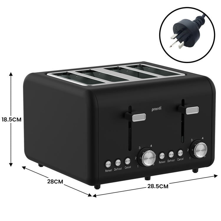 Pronti Breakfast Set with HomeMaid Coffee Machine, Silver Noir Toaster & Kettle - Flavour Fushion Cooking Shop