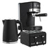Pronti Breakfast Set with 1.25L Coffee Machine, Silver Noir Toaster & Kettle - Flavour Fushion Cooking Shop