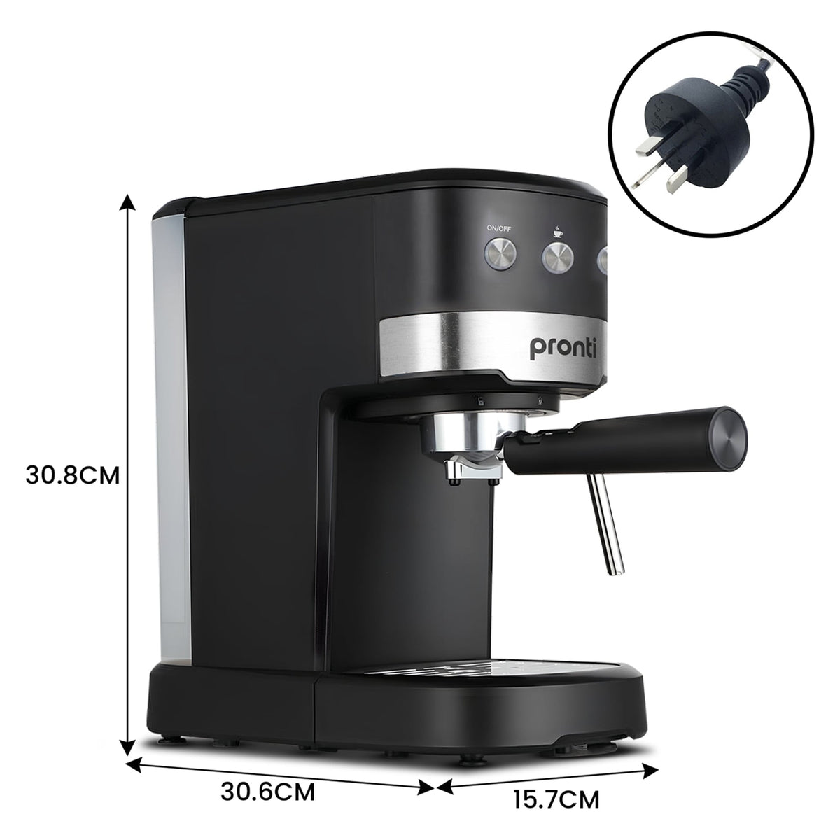 Pronti Breakfast Set with 1.25L Coffee Machine, Silver Noir Toaster & Kettle - Flavour Fushion Cooking Shop