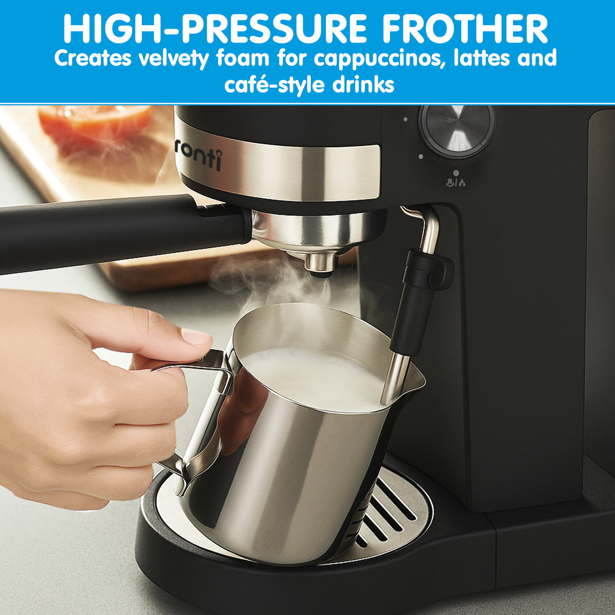 Pronti Breakfast Set with 1.25L Coffee Machine, Silver Noir Toaster & Kettle - Flavour Fushion Cooking Shop