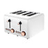 Pronti 4 Slice Toaster Rose Trim Collection - White - Flavour Fushion Cooking Shop