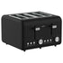 Pronti Silver Noir Collection 4 Slice Toaster with Dual Controls - Flavour Fushion Cooking Shop