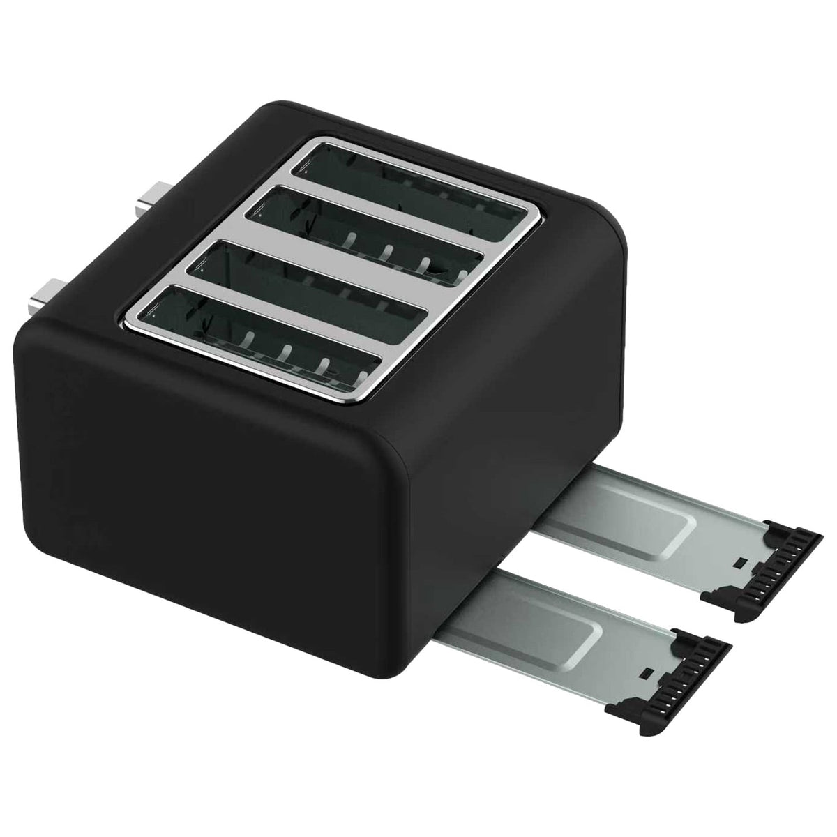 Pronti Silver Noir Collection 4 Slice Toaster with Dual Controls - Flavour Fushion Cooking Shop