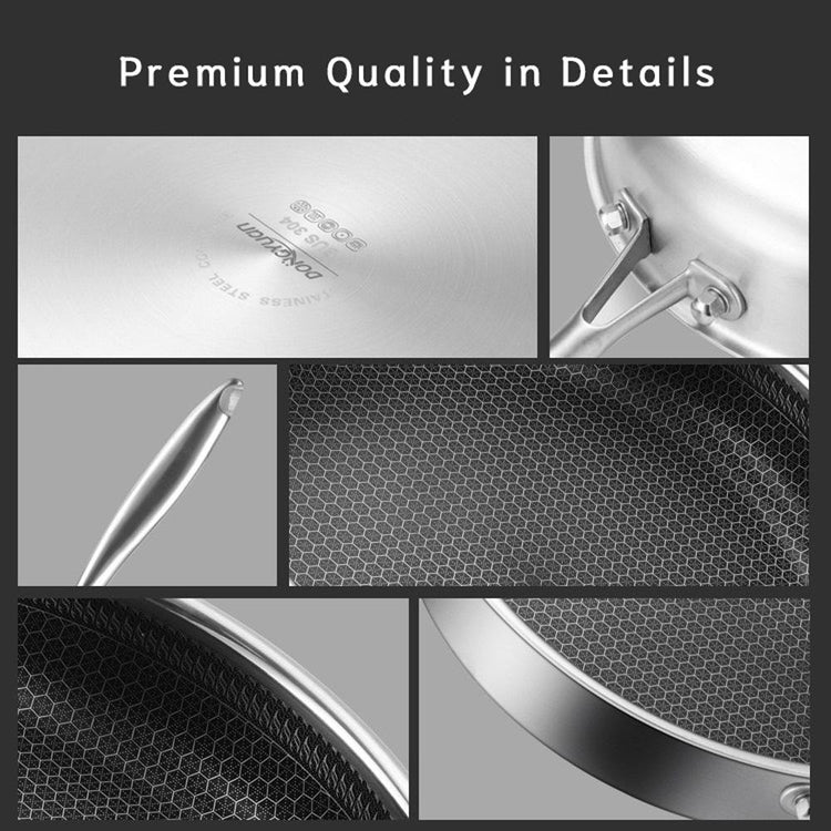 Stainless Steel Honeycomb Frying Pan 28cm – Single Sided - Flavour Fushion Cooking Shop