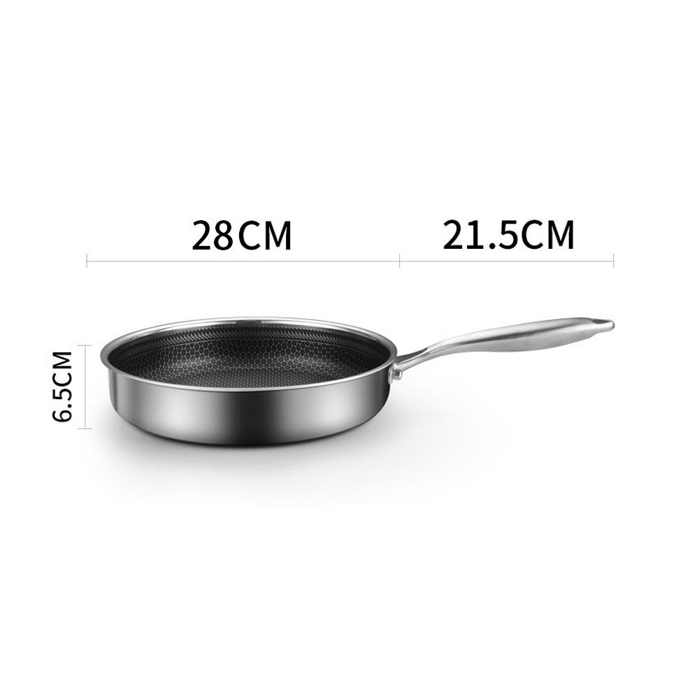 Stainless Steel Honeycomb Frying Pan 28cm – Single Sided - Flavour Fushion Cooking Shop