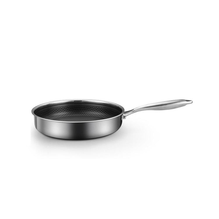 Stainless Steel Honeycomb Frying Pan 28cm – Single Sided - Flavour Fushion Cooking Shop