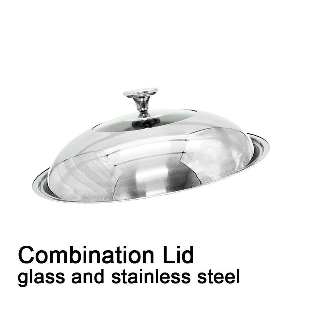 Double Ear 304 Stainless Steel 38cm Non-Stick Stir Fry Cooking Kitchen Wok - Flavour Fushion Cooking Shop