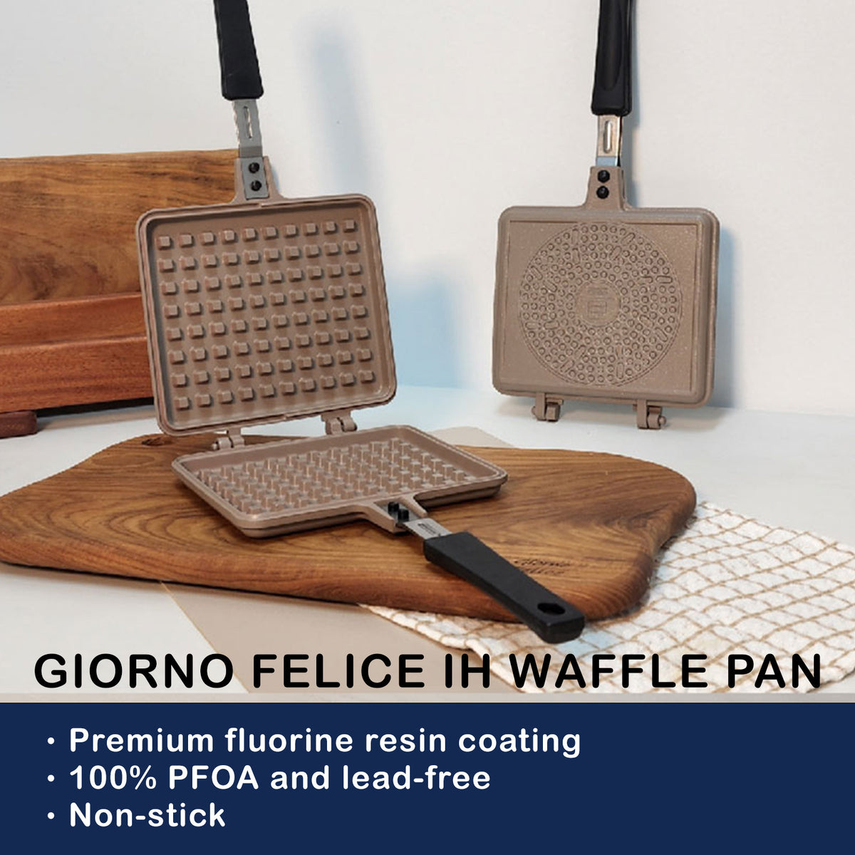 Giorno Felice IH Waffle Maker Pan Non-Stick Double-Sided Detachable - Flavour Fushion Cooking Shop