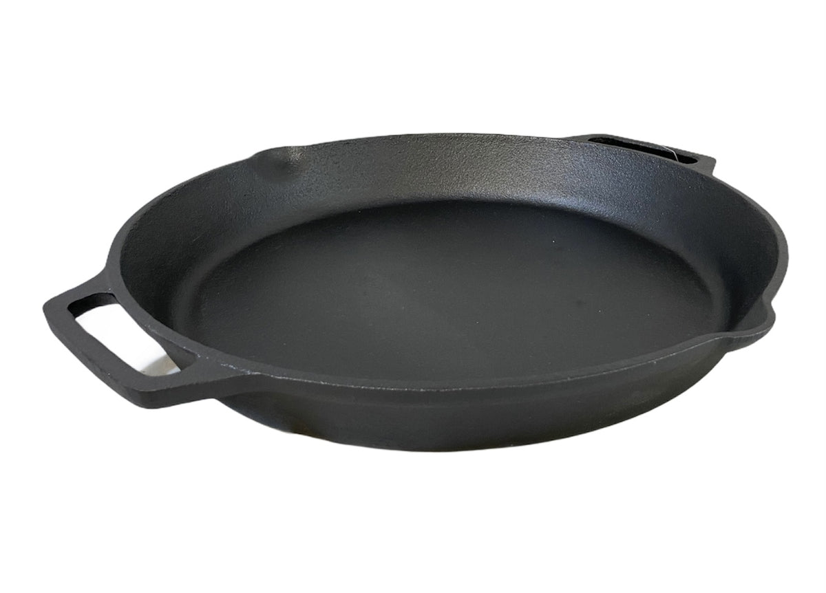 YES4HOMES Cast Iron Fry Paella Pan Pre-Seasoned Barbecue  Oven Safe Grill Frypan - Flavour Fushion Cooking Shop