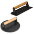 Heavy Duty Round / Rectangle Cast Iron Grill Burger Press Pre-Seasoned Steak Griddle BBQ Grilling - Flavour Fushion Cooking Shop
