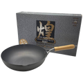 Kirameki Premium Cast Iron Nitriding Processing Stir-fry Wok (Made in Japan) - 30cm