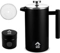 Black French Press Coffee Maker 350ml with Coffee Bean Can + Extra Filter Gift Set