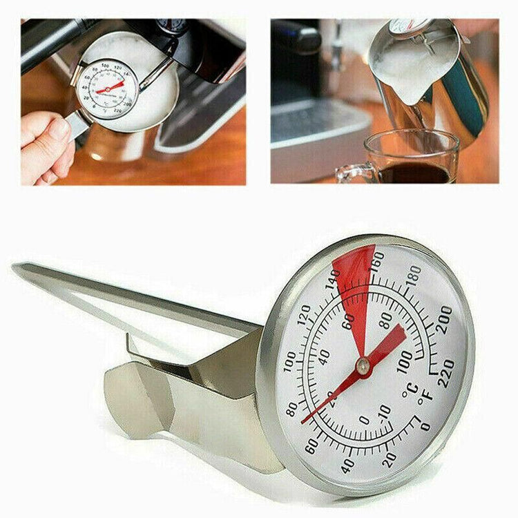 Milk Coffee Probe Thermometer Maker Temperature Jug Pan Clip Stainless Steel New - Flavour Fushion Cooking Shop