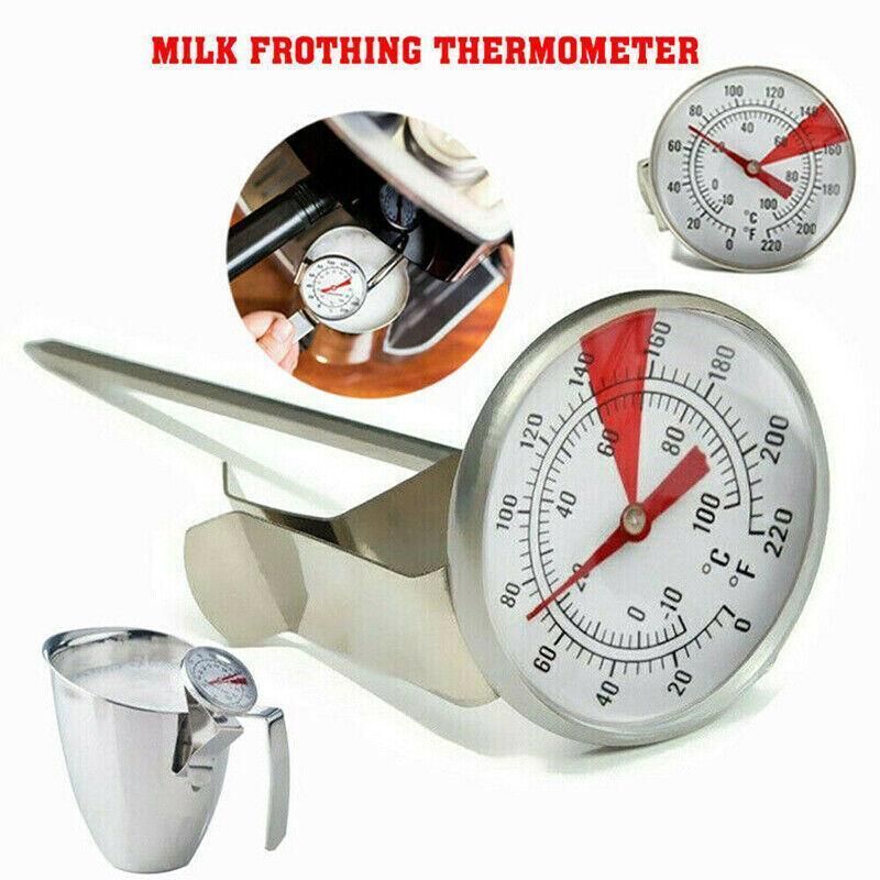Milk Coffee Probe Thermometer Maker Temperature Jug Pan Clip Stainless Steel New - Flavour Fushion Cooking Shop