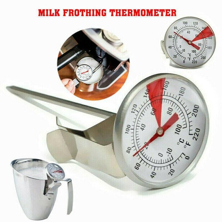 Milk Coffee Probe Thermometer Maker Temperature Jug Pan Clip Stainless Steel New - Flavour Fushion Cooking Shop
